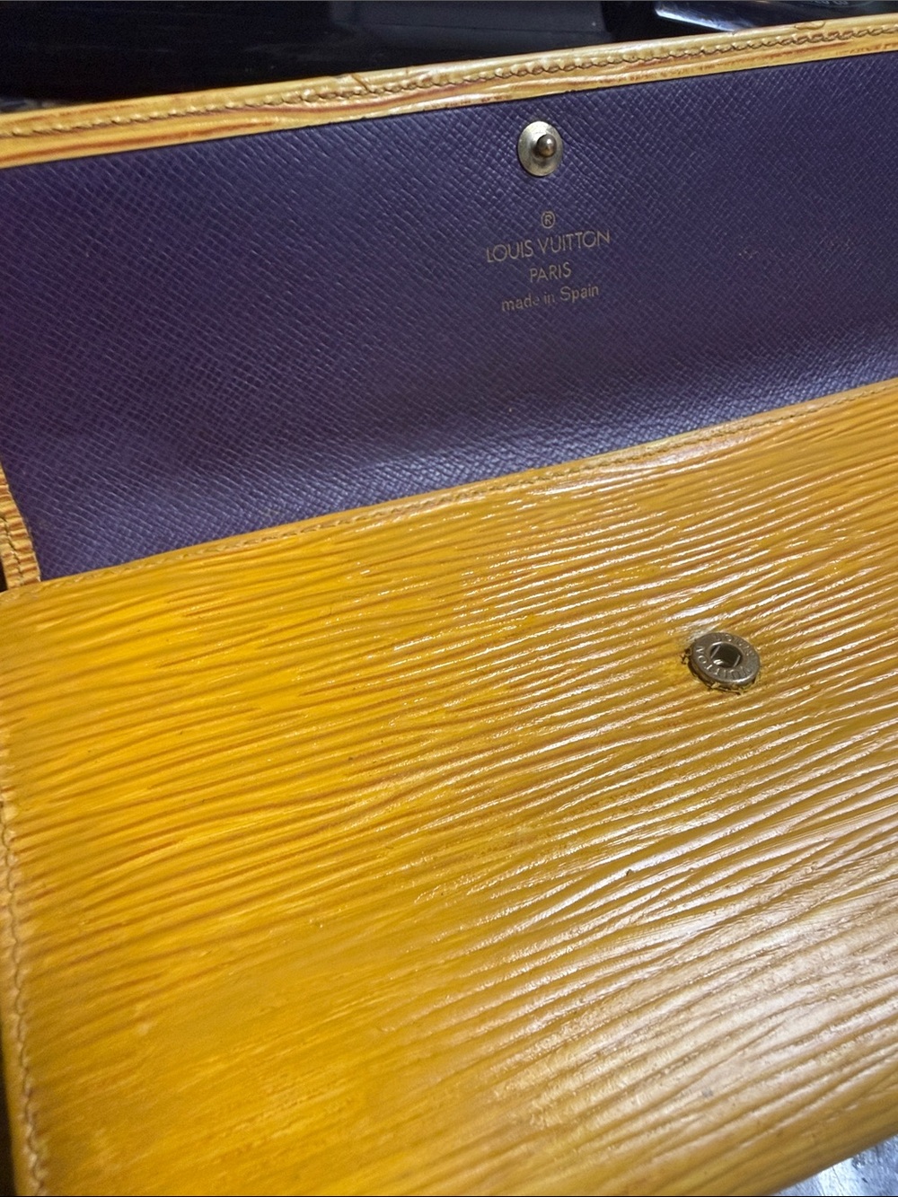 Louis Vuitton Gold Epi Leather Chain Shoulder Bag With Purple COA INCLUDED LSU!! - Picture 8 of 8